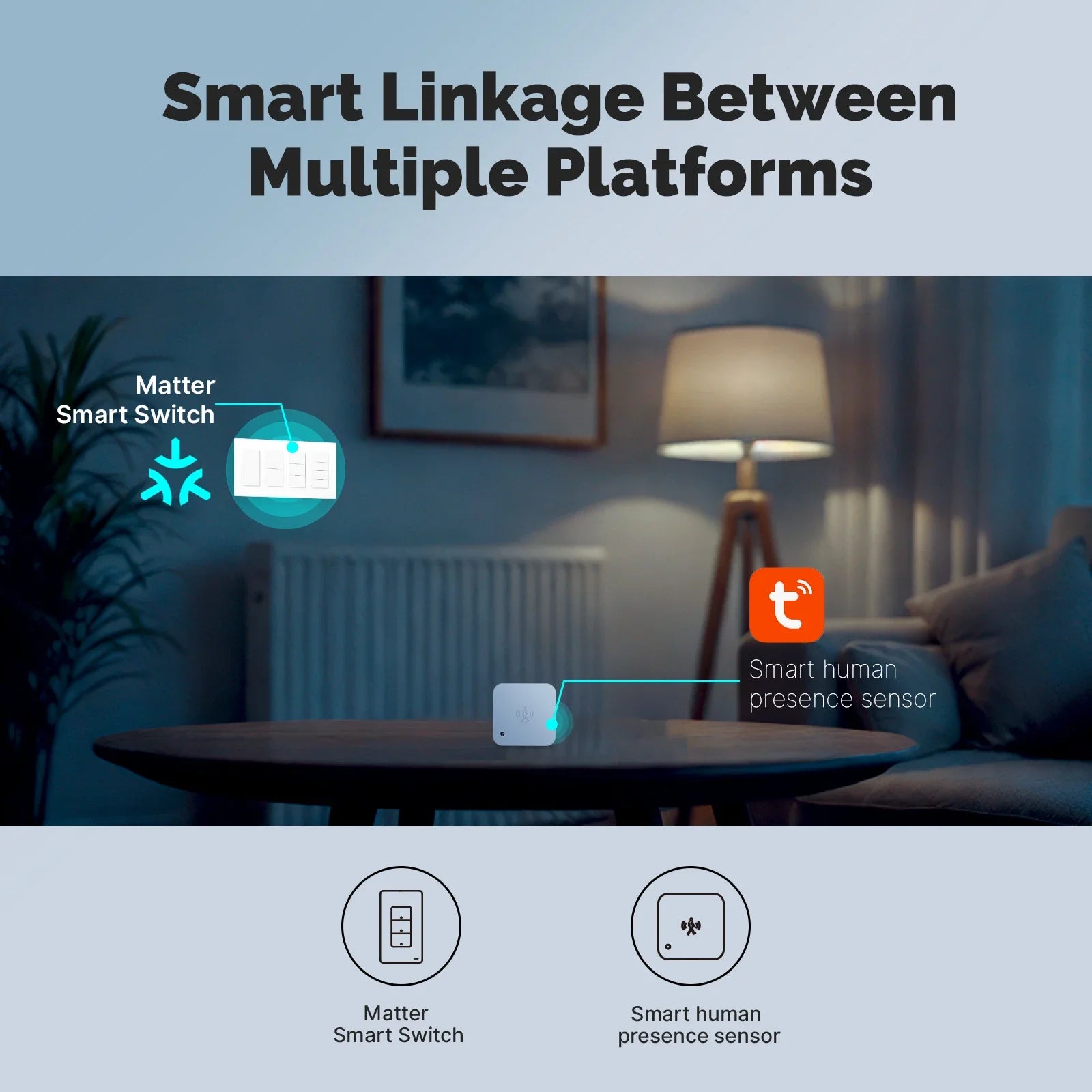 MOES Tuya Matter WiFi Smart Light Button Switch App Control Neutral Wire Required Grounding Design Alexa Google Home Apple Home