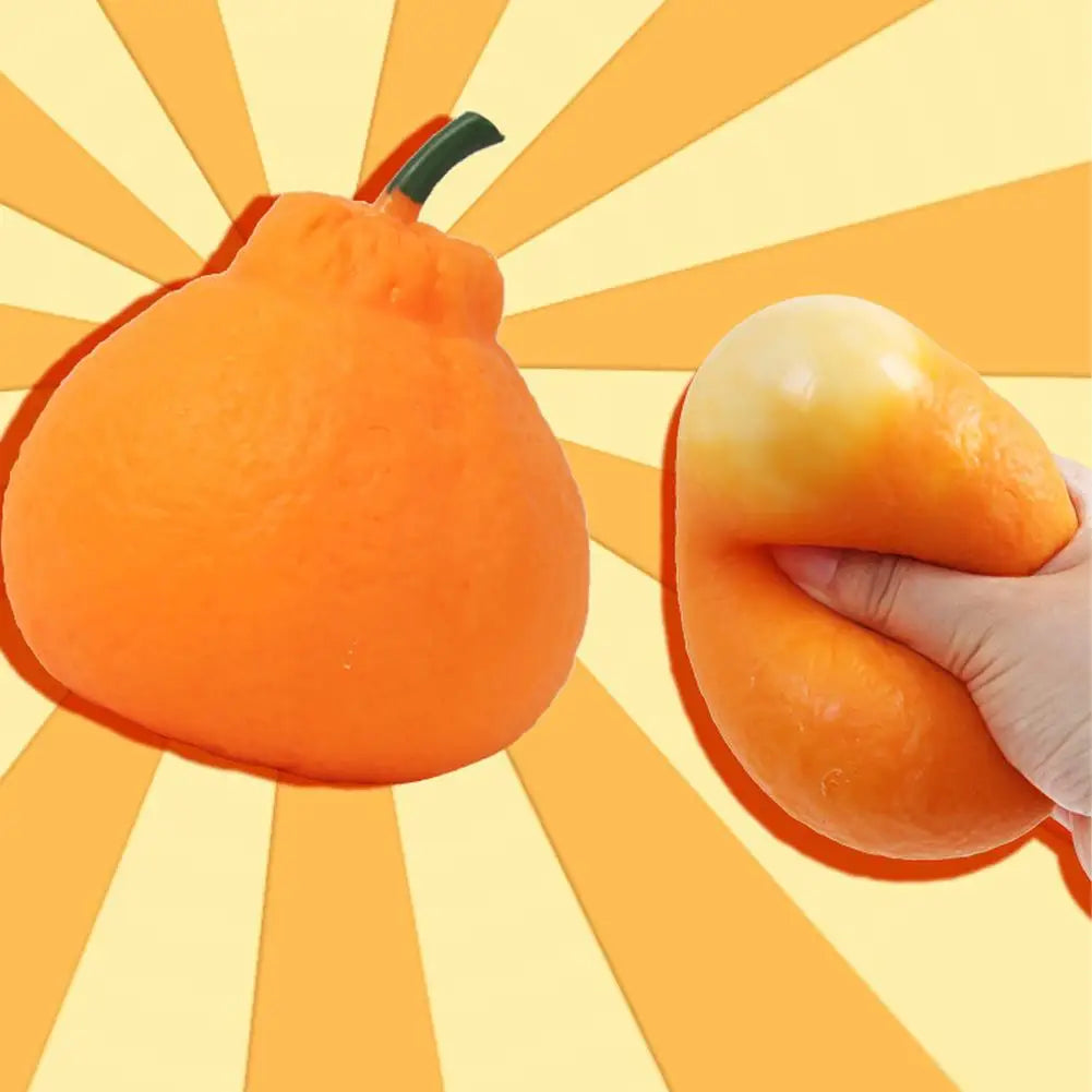 Orange Stress Crunchy Squeeze Ball Squishy Toy Soft Feel Fidget Toy Sensory Anti Stress Toys for Kids & Adults orange Toy