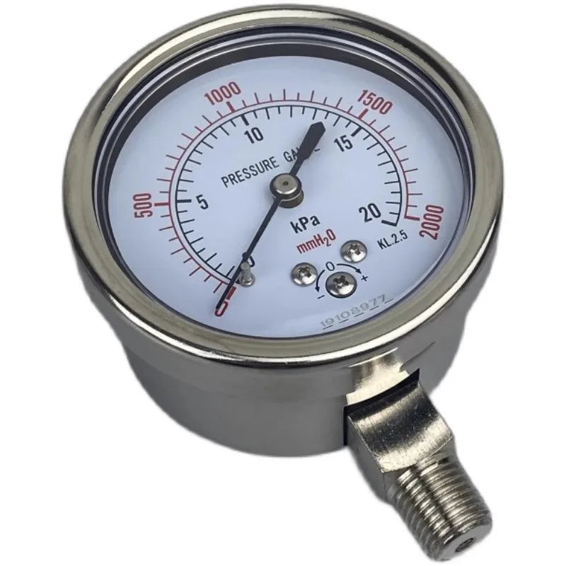 Adjustable mmH2O Kpa pressure gauge -40~0kpa 0-2.5kpa ... 0-10kpa 0-15kpa 0-20kpa 0-60kpa Calibratable micro pressure meter