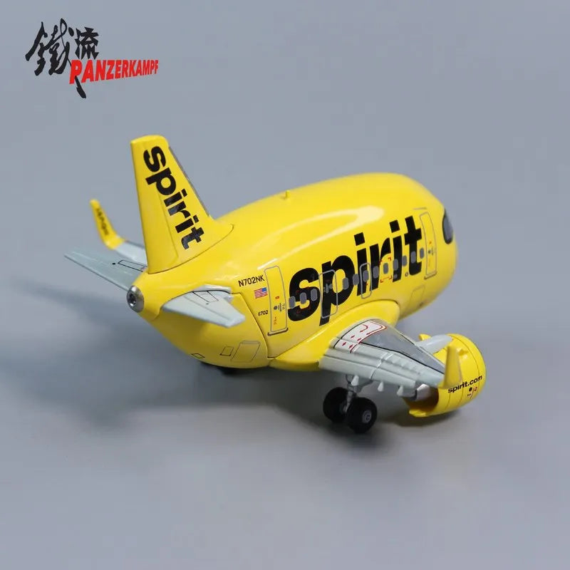 Panzerkampf Cartoon Airplane Model Full Alloy 70102PP Airbus A321NEO Spirit Airlines Display Model For Aviation Enthusiasts
