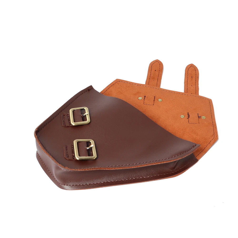 Universal Motorcycle Tool Bag Faux Leather Waterproof Saddlebag Side Pannier Retro Sissybar Pack
