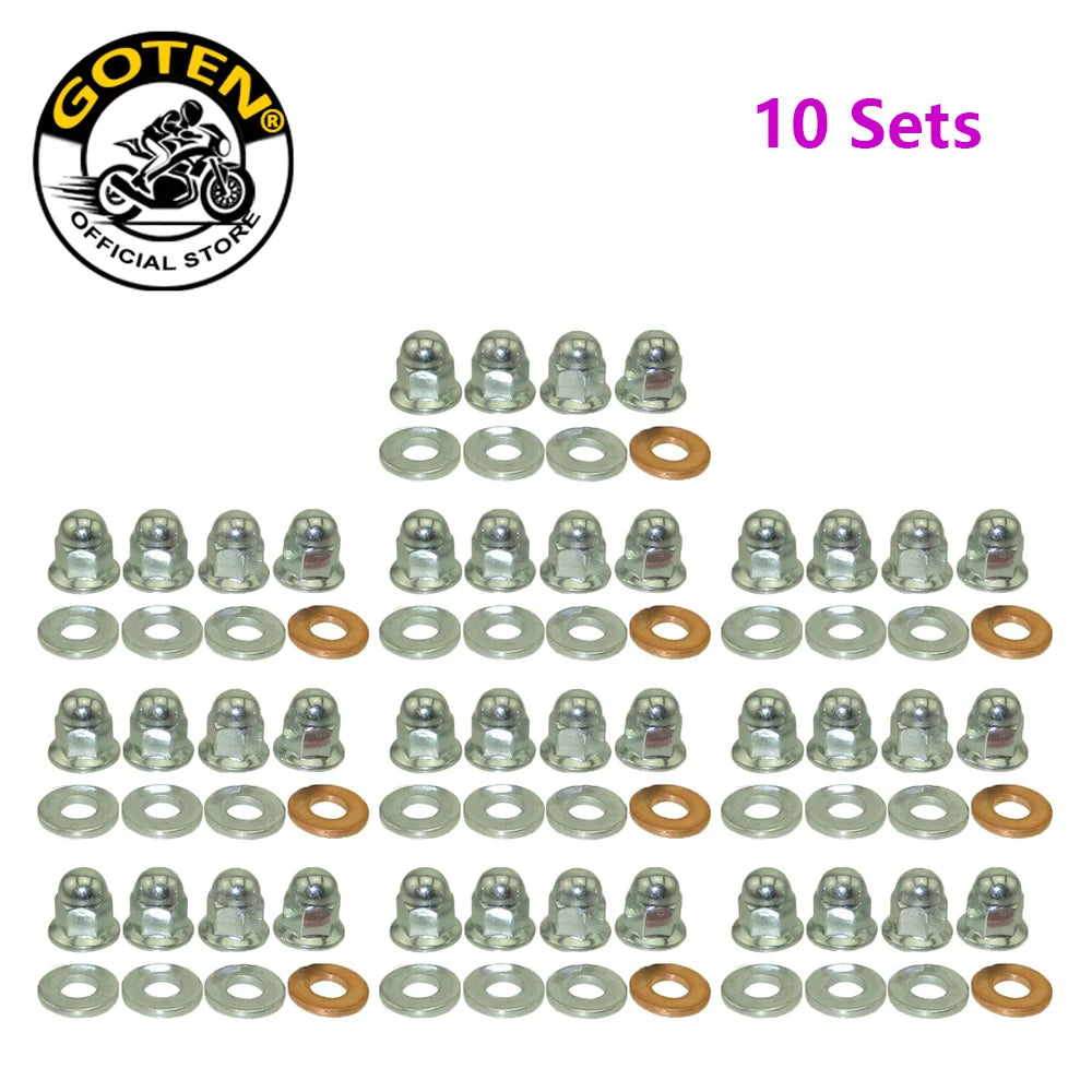 Goten 8mm Engine Head Stud Acorn Nut Set For Honda Yamaha Suzuki Kawasaki