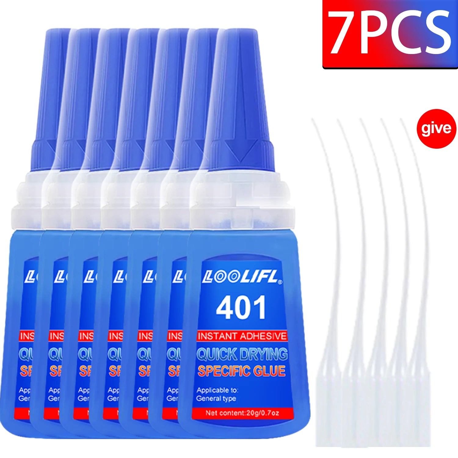 LOOLIFL401 Multi-Purpose Super Glue Cyanoacrylate Adhesive 20g Instant Fast Adhesive Rubber Wood Glass Stronger All Bonding Glue