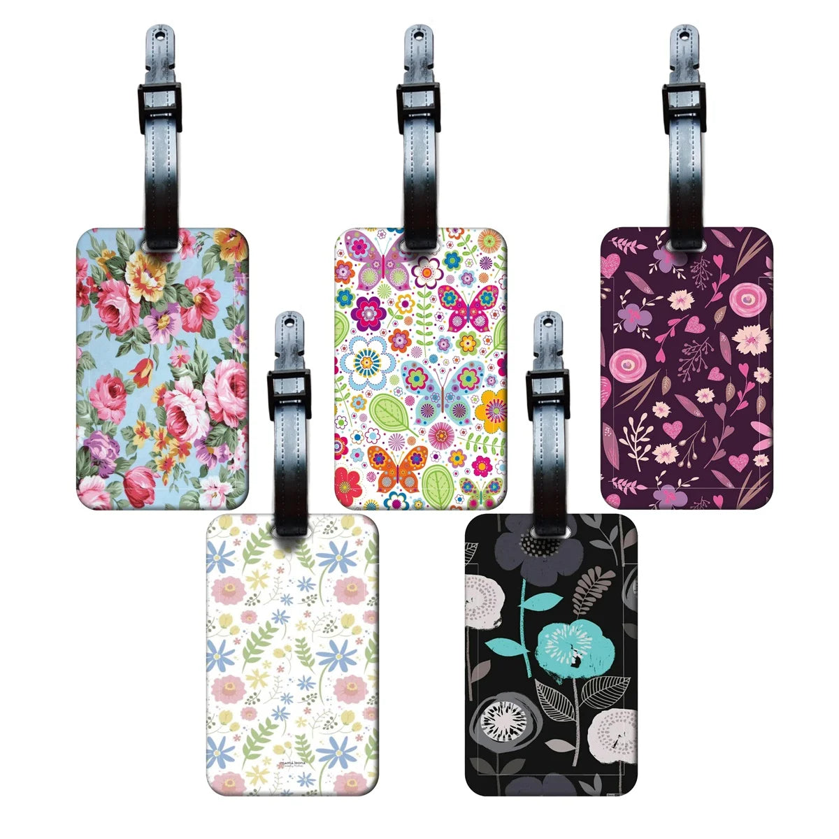 Beautiful Flowers Plants Baggage Tag Women Suitcase Backpack Anti-Lost Listing ID Card Holder Fashion Luggage Accessories Gift
