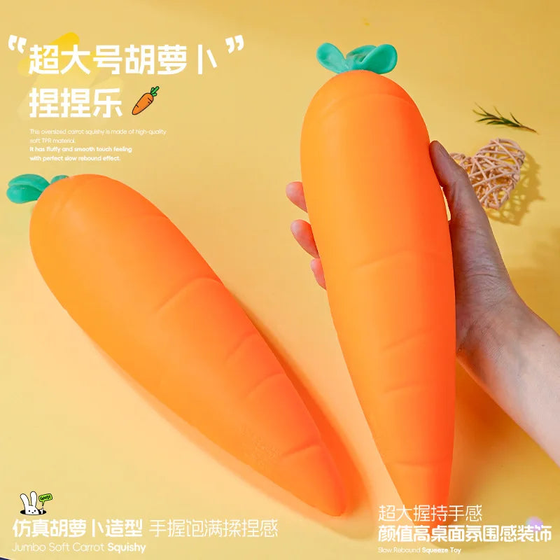 Realistic Giant Carrot Squishy Toy, Imitation Fruit Squishy Stress-Relief Soft Gel Plaything