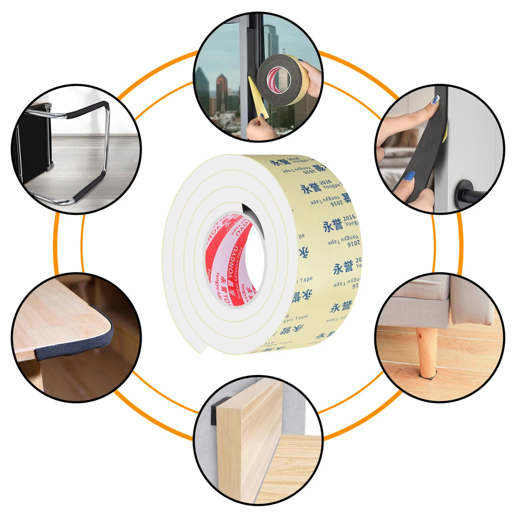 EVA Seal Foam Tape T Weather Stripping for Door and Window,High Density Single Sided Closed Cell Door Insulation Weather Strip