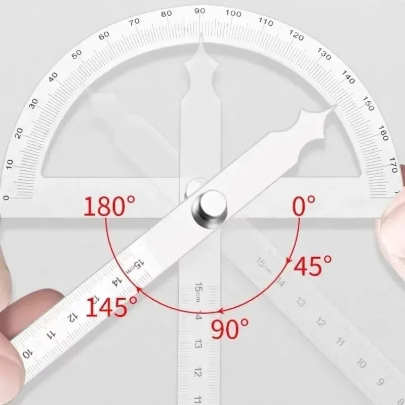 Goniometer Stainless Steel Protractor Metal Ruler Multi Angle Measuring Ruler Carpentry Tool Angle Meter Angle Square Measuring