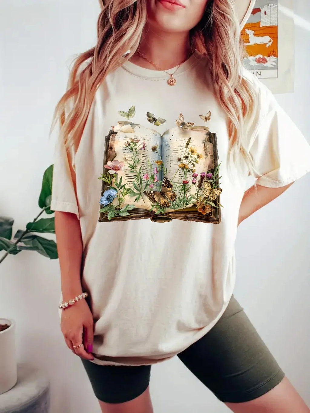 Women's plus size tank top Open Book With Flowers And Butterflies Suitable for sports and daily wear womens clothes sleeveless