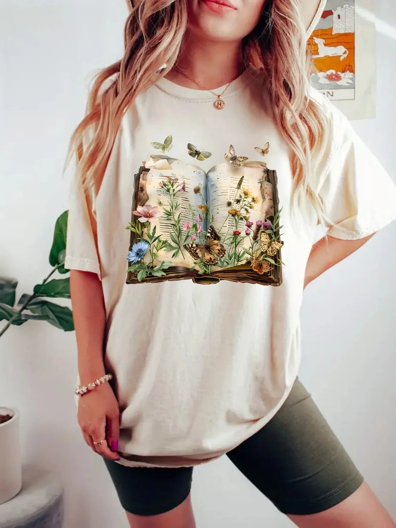 Women's plus size tank top Open Book With Flowers And Butterflies Suitable for sports and daily wear womens clothes sleeveless