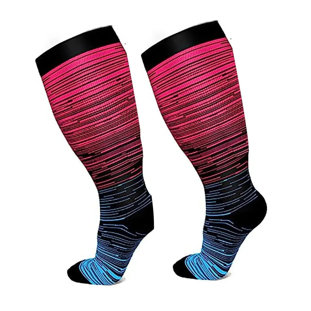 Plus Size Compression Socks Extra Wide Calf 2XL-4XL Knee High Stockings Circulation Swelling Support Soft Calves Leg Stockings