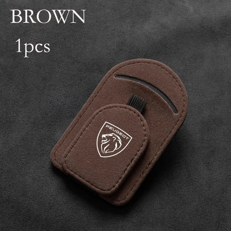 Car sun visor glasses clip suede magnetic multifunctional bracket suitable for  Peugeot 408 4008 308 3008 Rifter 5008 508 2008