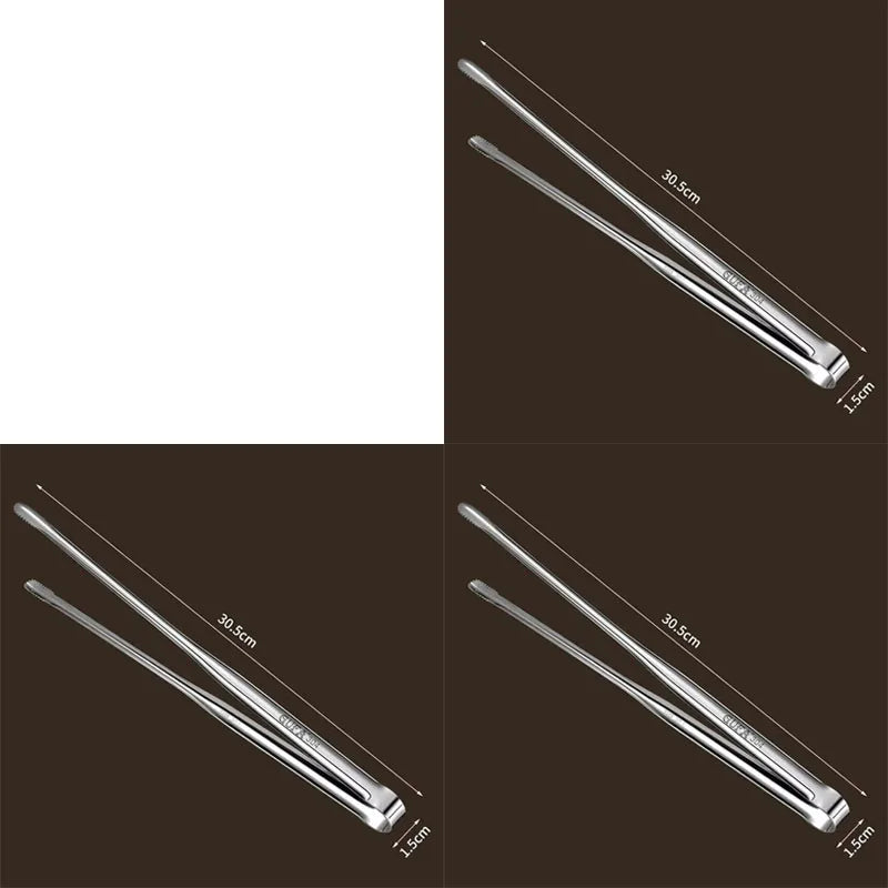 1/5pcs Stainless Steel Barbecue Clip Multifunction Food Tongs Clip Steak Tongs Lengthened Barbecue Clip Kitchen Barbecue Gadgets