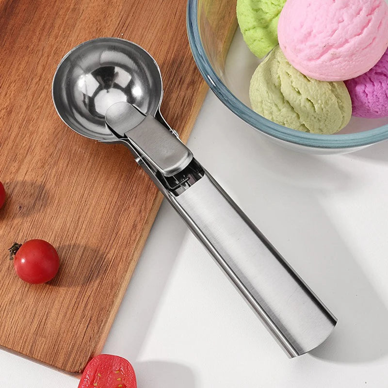Stainless Steel Ice Cream Spoon Multifunctional Spoon for Ice Cream Dual-Purpose Scoop Fruit Watermelon Spoon Ball Scoop BJL001