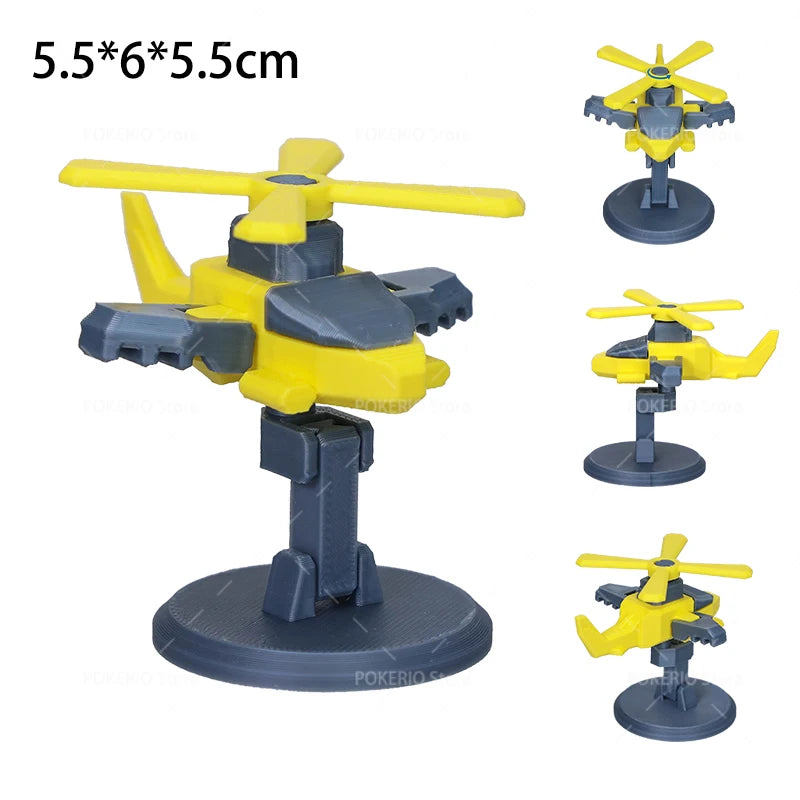 Mini War Machine Mecha Fighter Jet Series 3D Printed Starship Attack Helicopter Flutter Drone Movable Joints Assemble Models Toy
