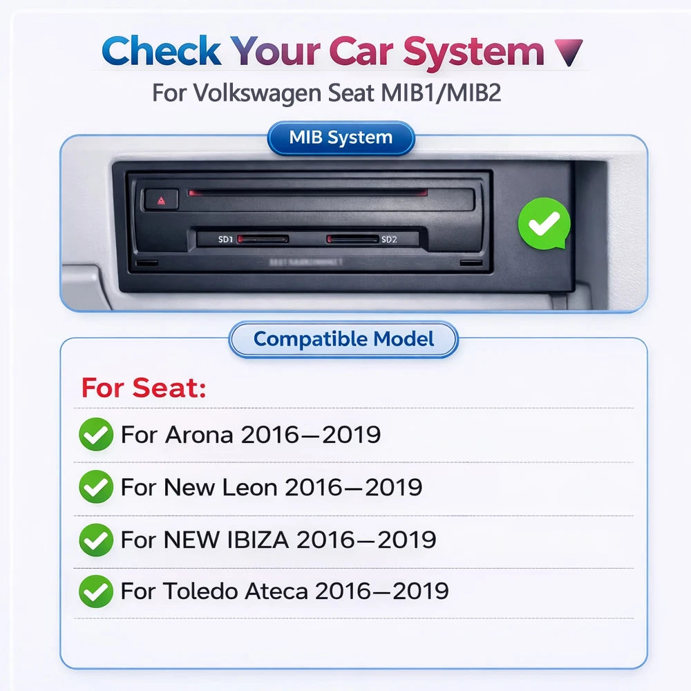 Wireless Carplay Interface For VW Seat Leon Mk3 5F Golf7 Arona IBIZA Toledo Ateca 2013-2019 MIB Support OEM Camera Android Auto