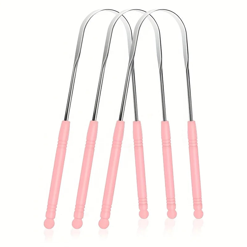 Stainless Steel Tongue Scraper U-Shaped Dental Cleaner for Bacteria/Plaque Removal with Multi-Style Options for All Users