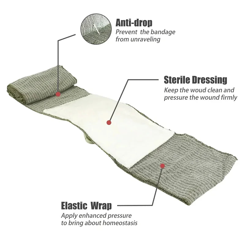 2026 Israeli Bandage 4/6inch, Emergency Trauma Kit for Outdoor Camping Hiking,Professional First Aid Wound Care Pressure Bandage