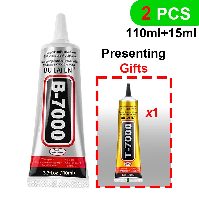 Jewelry Glue (110g) B7000/T7000 for DIY Jewelry, Mobile Phones, Metal, and Glass—Waterproof Transparent/Black Adhesive