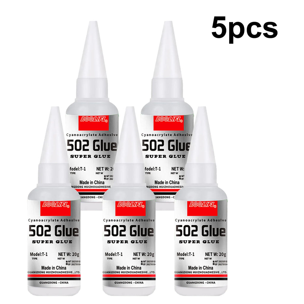 Loolifl 1-25 Pieces 502 Strong Instant-Drying Cyanoacrylate Glue for Leather, Rubber, Wood, Metal, Strong Liquid Adhesive Tool