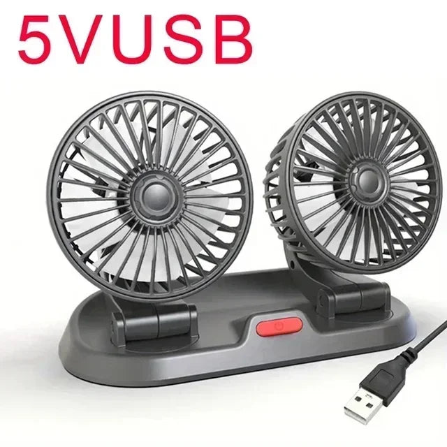 Automotive Fan Car Fan 5/24v 360° Adjustable 1/3 Head Air Fan Low Noise Multifunctional Temporary Parking Card Auto Vehicles Fan
