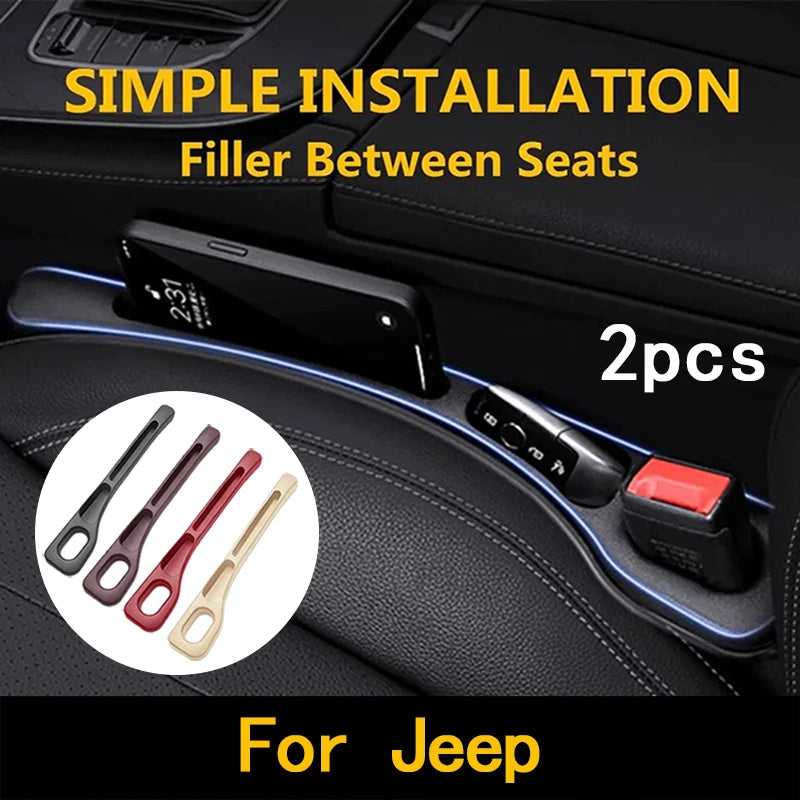 2Pcs For Jeep Grand Cherokee Wrangler JK Gladiator Compass Renegade Patriot Car Seat Gap Filler Between Seats Crevice