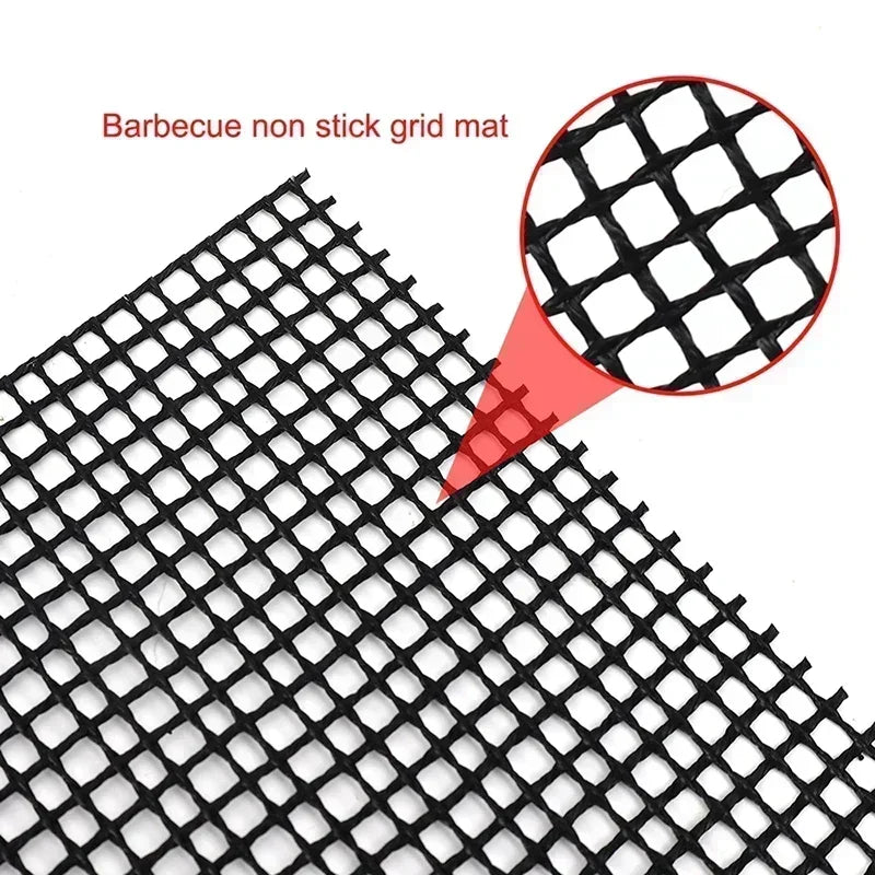 Non-Stick Grid Shape BBQ Mat Cooking Grilling Sheet Liner Fish Vegetable Smoker Grill Mats Barbecue Supplies Tools