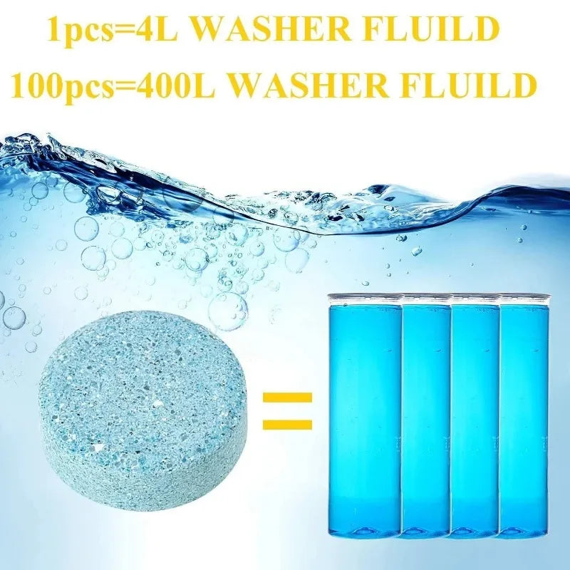 60-1pcs Car Effervescent Tablets Windshield Cleaner Windscreen Wiper Washing Home Toilet Window Cleaning Tabet Solid Washer