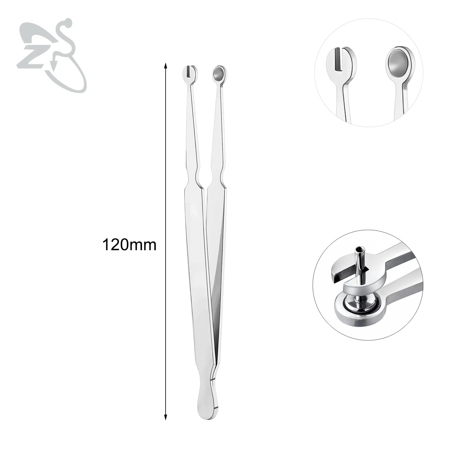 ZS 1PC Stainless Steel Piercing Clamp Slotted Locking Forcep Opening Piercing Plier Tool for Ear Lip Belly Navel Tongue Piercing