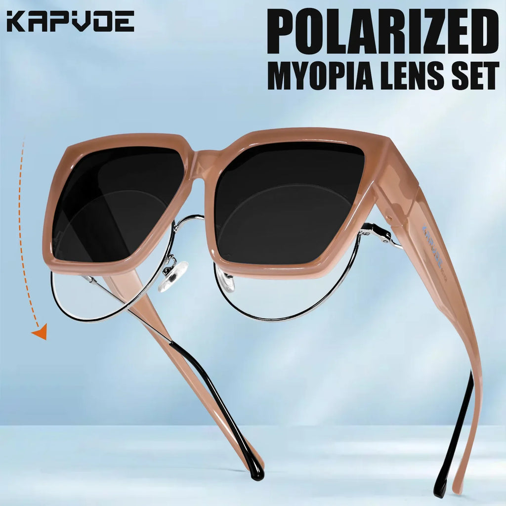 Kapvoe Fitover Sunglasses Polarized Oversized Driving Shades Square Over Sunglasses Men Cycling Glasses Fishing Bicycle Goggles