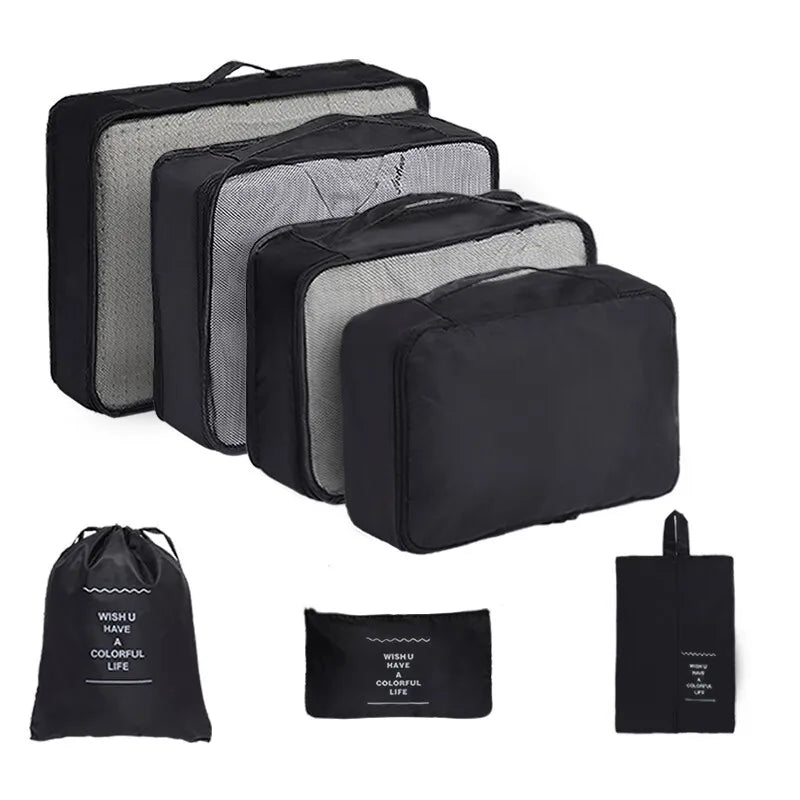 7/8/9/10/11 Pcs Set Travel Organizer Storage Bags Suitcase Packing Cubes Set Cases Portable Luggage Clothes Shoe Tidy Pouch