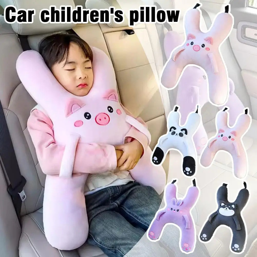 Car Seat Safety Neck Pillow Cute Children's Headrest Lumbar Support Anti Pinch Neck Cute Cartoon Sleeping Pillow