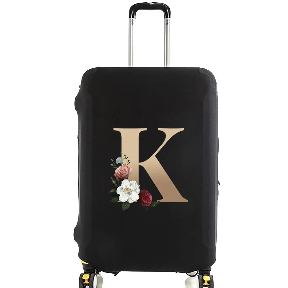 Travel Suitcase Protective Covers Thick Elastic Luggage Cover Protector for 18"-28"Baggage Travel Bag Case Gold Letter Printed
