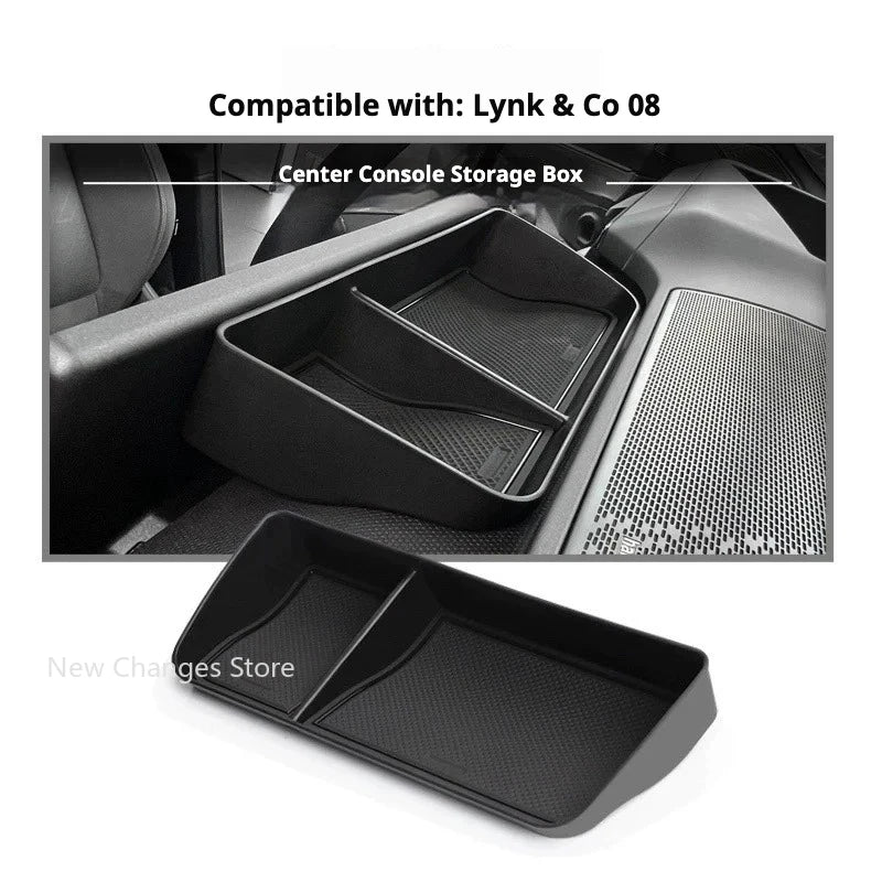 For LYNK&CO 08 2023-2025 Car Wireless Charging Silicone Pad Armrest Box Compartment Storage Box Interior Accessories