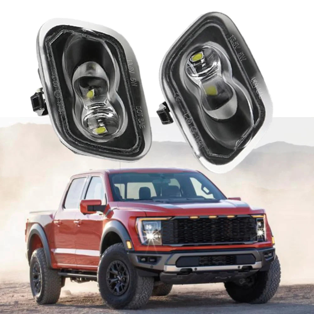 2pcs For Ford F-150 2015-2021 F-250 F-350 Super Duty 2017 2018 2019 2020 2021 Side Under-Mirror Puddle Lights 12V