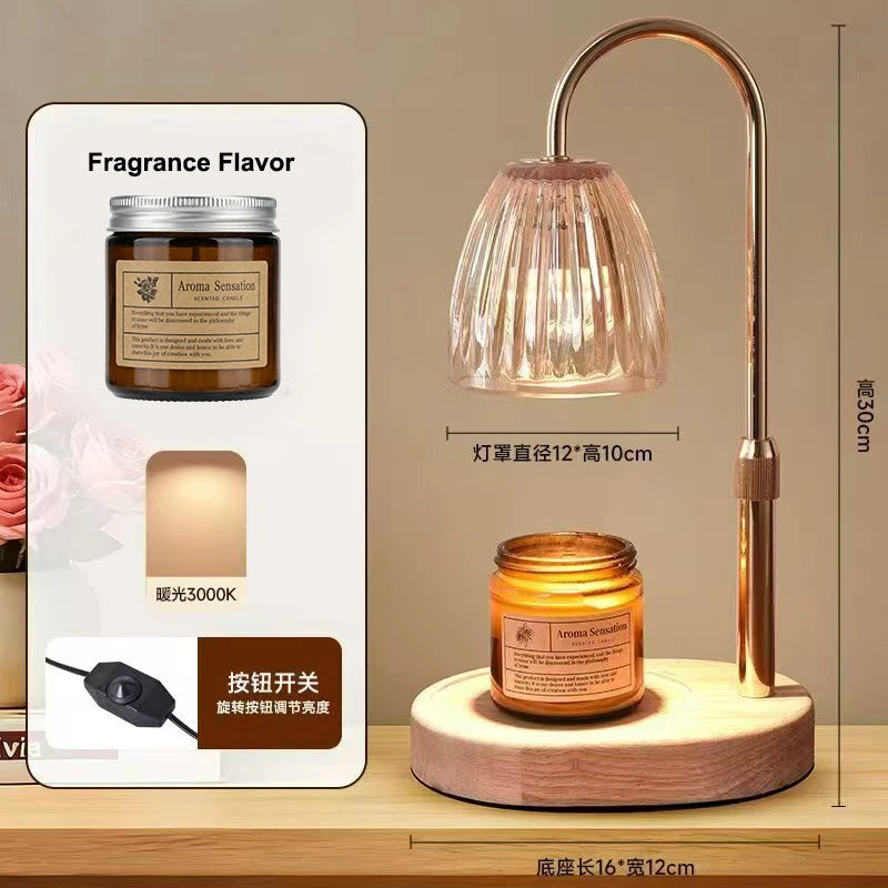 AC-220V Aromatherapy Candle Heating Lamp Deodorize 50W Dimmable Cafe Ambient Light Romantic Atmosphere Desktop Decorative Lamp