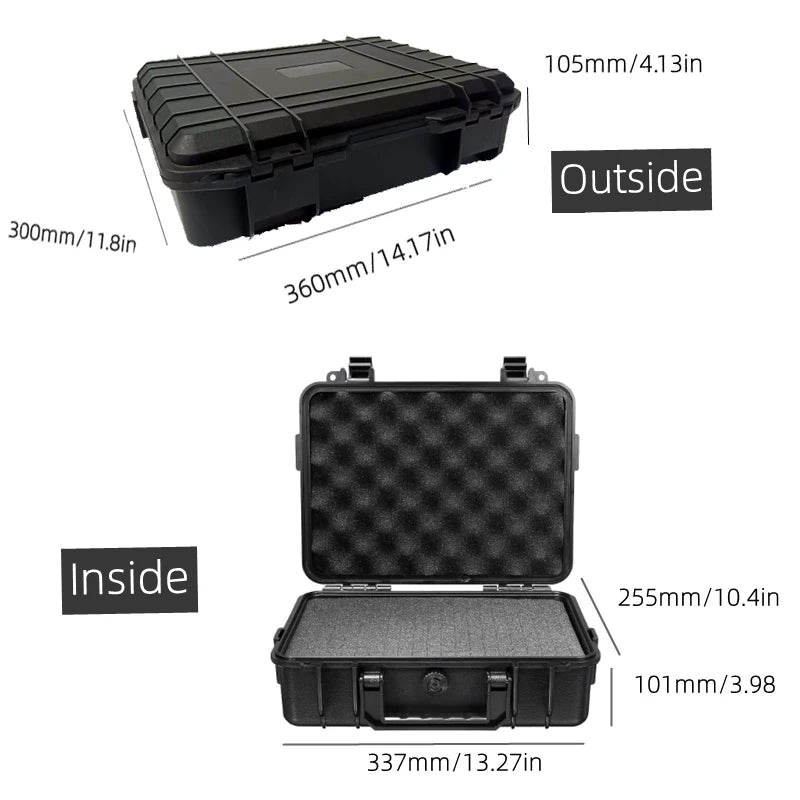 Waterproof Hard Carry Case Bag Tool Case With pre-cut Sponge Storage Box Safety protective case Hardware Toolbox pelican case