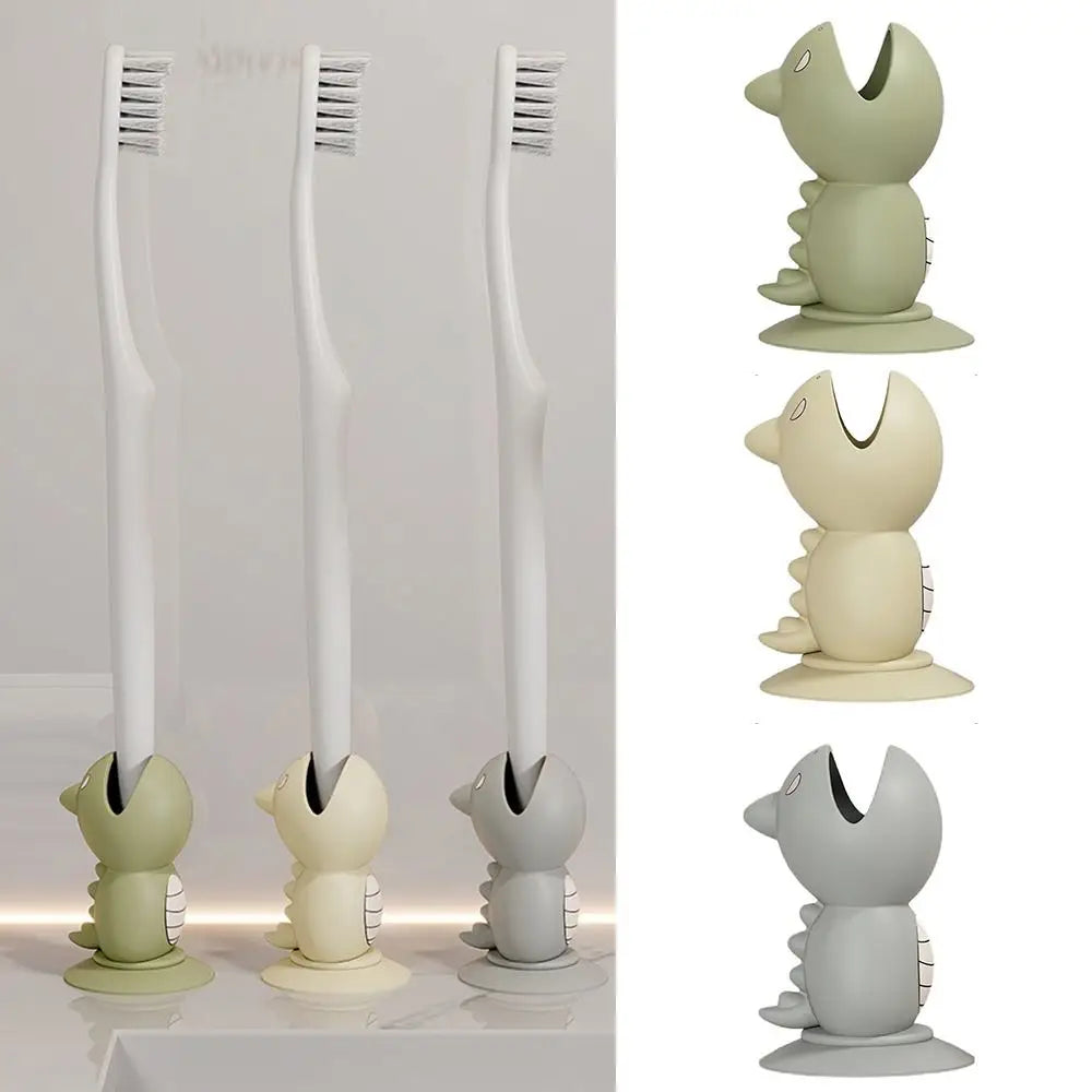 Gifts Portable Toothbrush Protective Cover Multi-function with Suction Cup Toothbrush Holder Silicone Dinosaur Toothbrush Covers