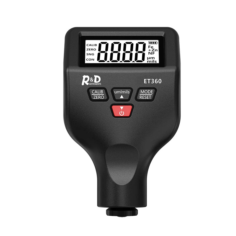 R&D ET360 Mini Micron Level  Paint Thickness Meter High Precision Car Paint Coating Thickness Gauge Fe/NFe Fe+ Zn Russian Manual