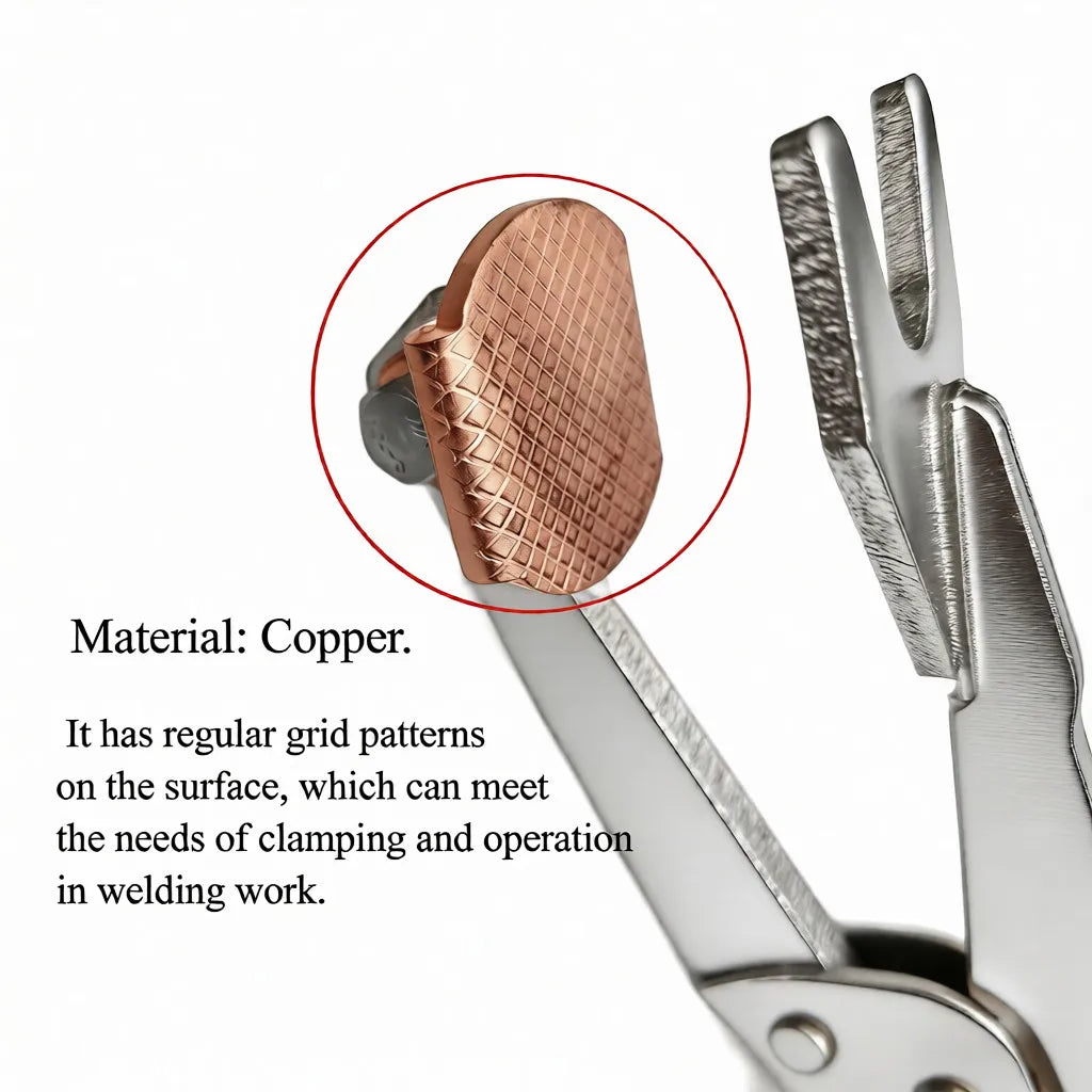 10-Inch Plugweld Welding Pliers with Copper Alloy Backing & -Jaw Locking Clamp - Heavy-Duty Mig for Automotive Body Repair