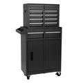 Lockable Mechanic Tool Box with Double Door & Wheels Storage Cabinet Large Capacity Mechanic Tool Container for Garage Tool Room