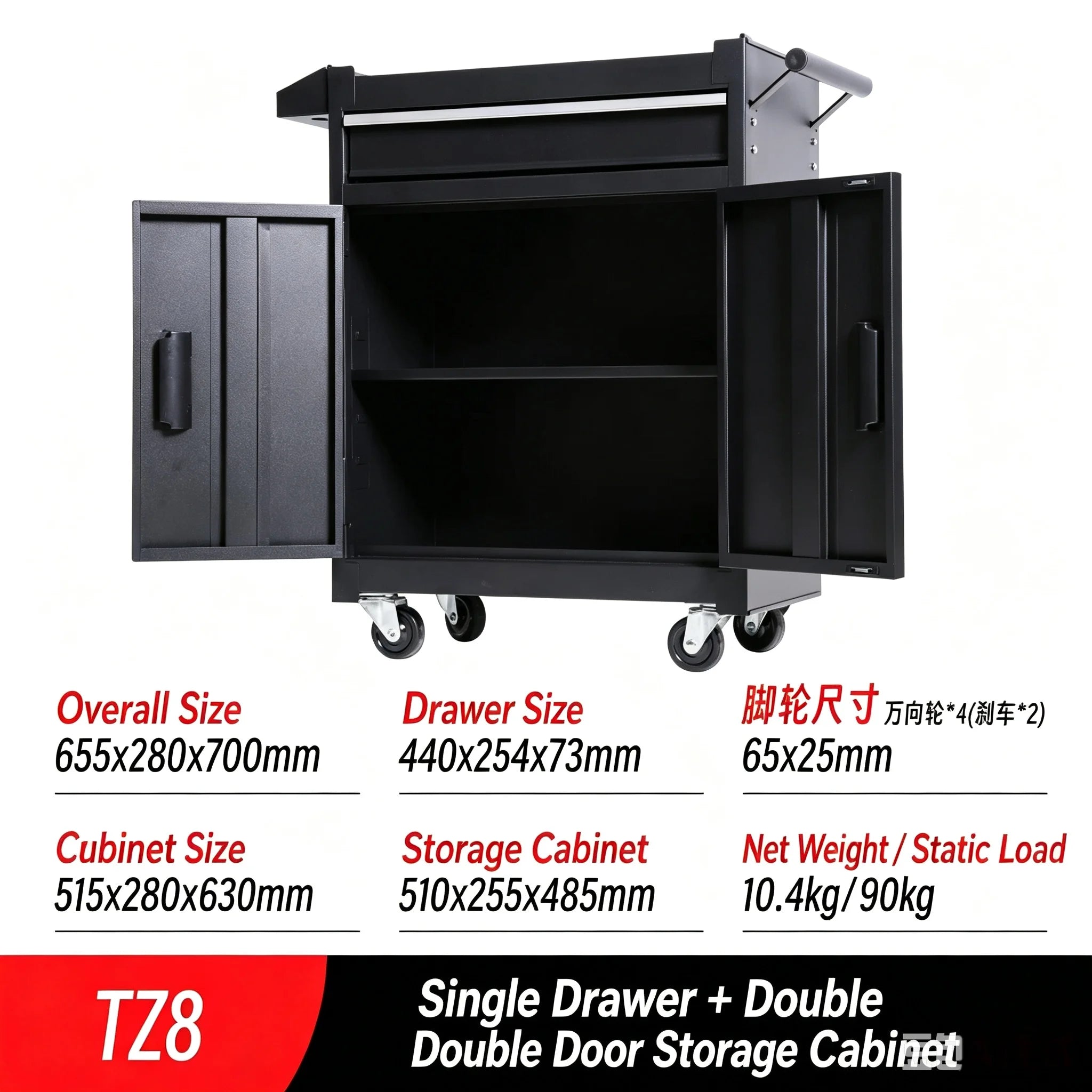 Auto Repair Tool Trolley Mobile Metal Tool Cabinet Tattoo Workbench Rolling Storage Box For Workshop Use