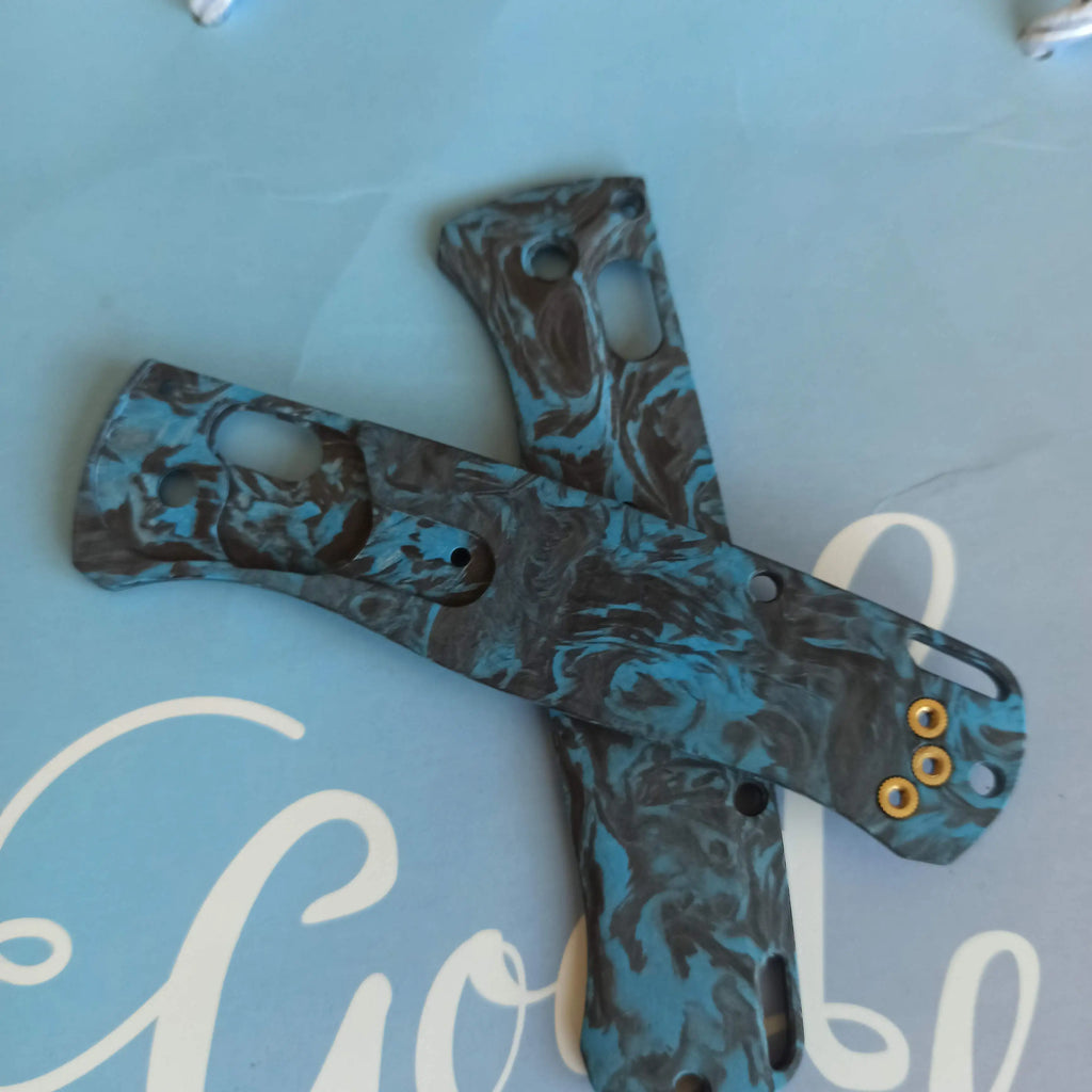 1 Pair Custom Made DIY Full 3K Carbon Fiber Material Knife Handle Scale For Benchmade Bugout 535 Knives Accessories