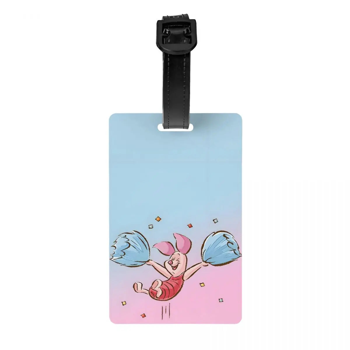 Custom Happy P-Piglets Anime Big Movie Luggage Tag With Name Card Privacy Cover ID Label for Travel Bag Suitcase