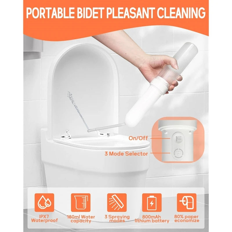 Portable Bidet - High Pressure Electric Sprayers Toilet with 3 Spraying Modes -Travel Bidet with USB-C Rechargeable-A69M
