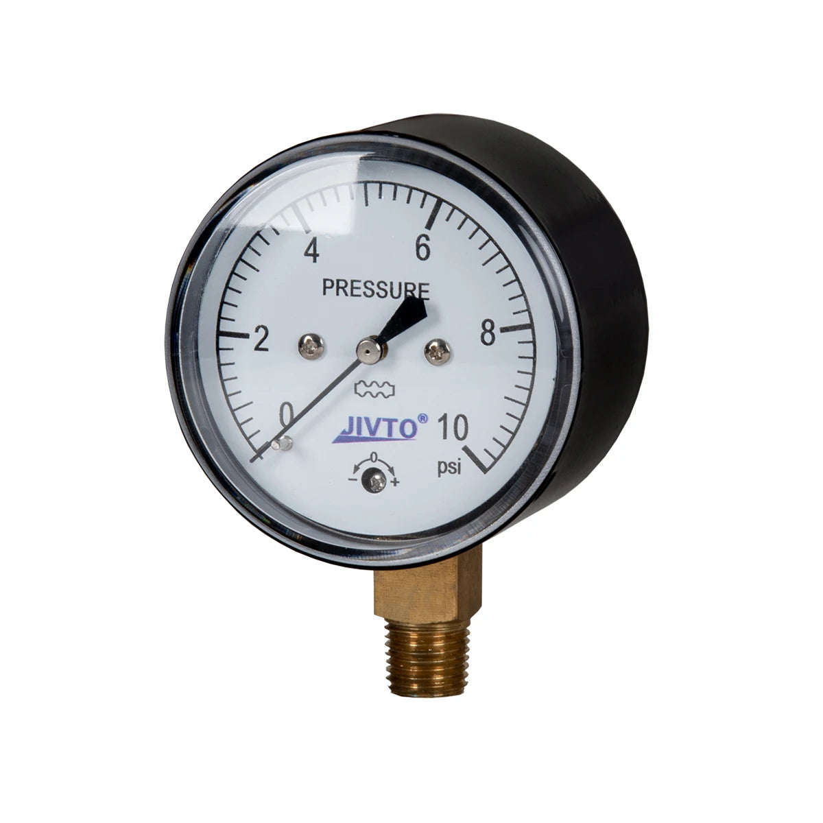 JIVTO Low Capsule Pressure Gauge 2-1/2  Dia, 1/4 NPT Lower Mount 3, 5,10 Psi 15, 20,30,60 IWC