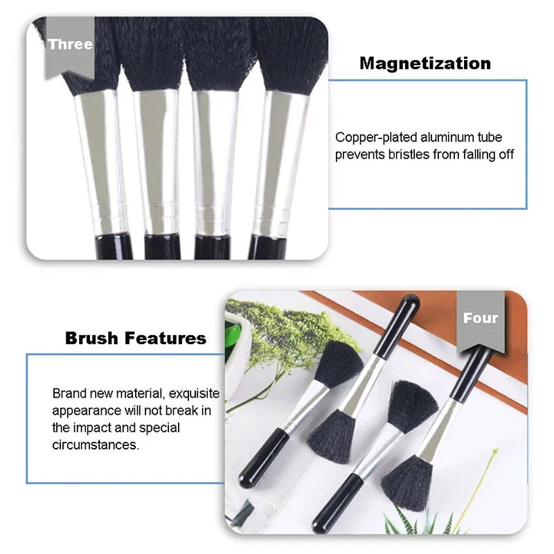 SEAMETAL 5pcs Car Wash Brush Detail Small Car Interior Cleaning Tools Air Conditioner Air Outlet Cleaning Brush Dust Duster