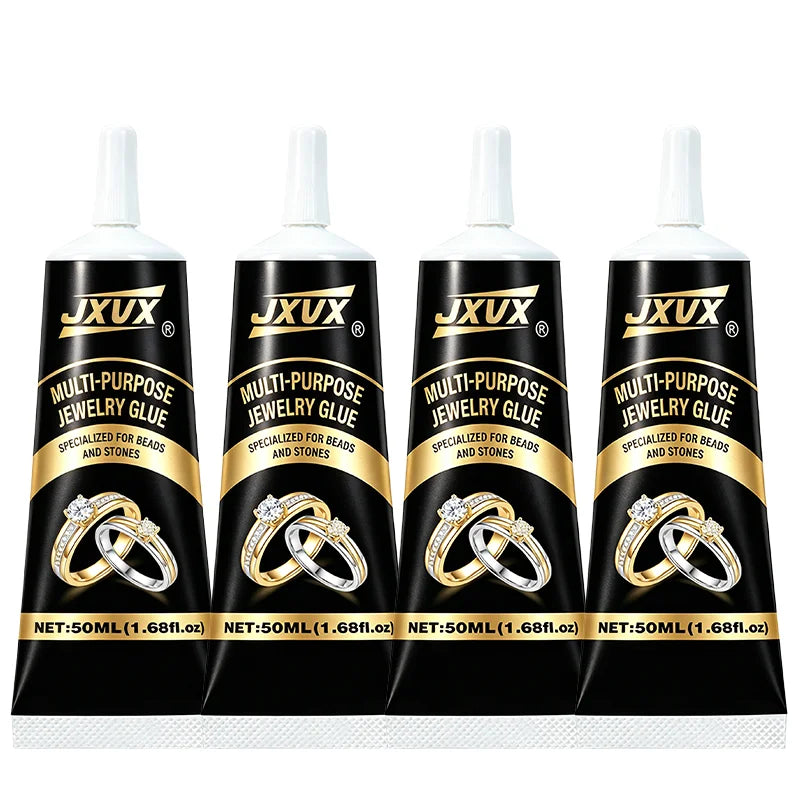 JXVX B7000 Jewelry Glue 4Pack Flexible Super Glue Gel-with Precision Tip Multi Function Glue Fabric Adhesive for Bead Jewelry Rhinestones Making