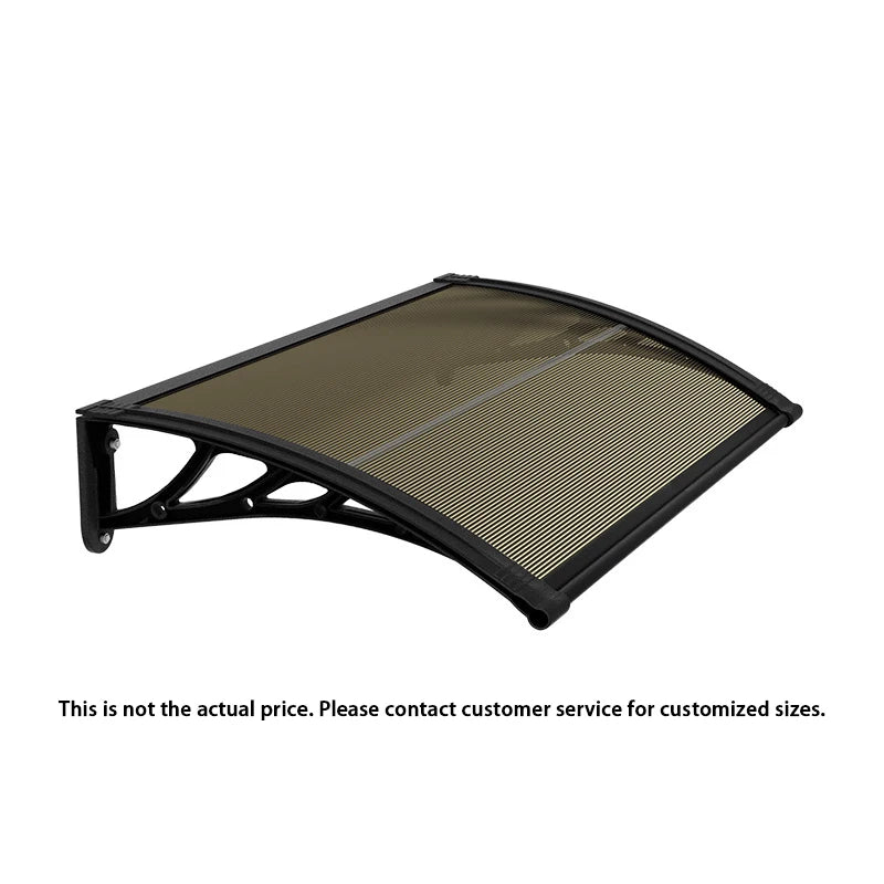 Outdoor Polycarbonate Awning Door Window Canopy Rain Shelter UV Protection Patio Roof Cover with Aluminum Alloy Bracket