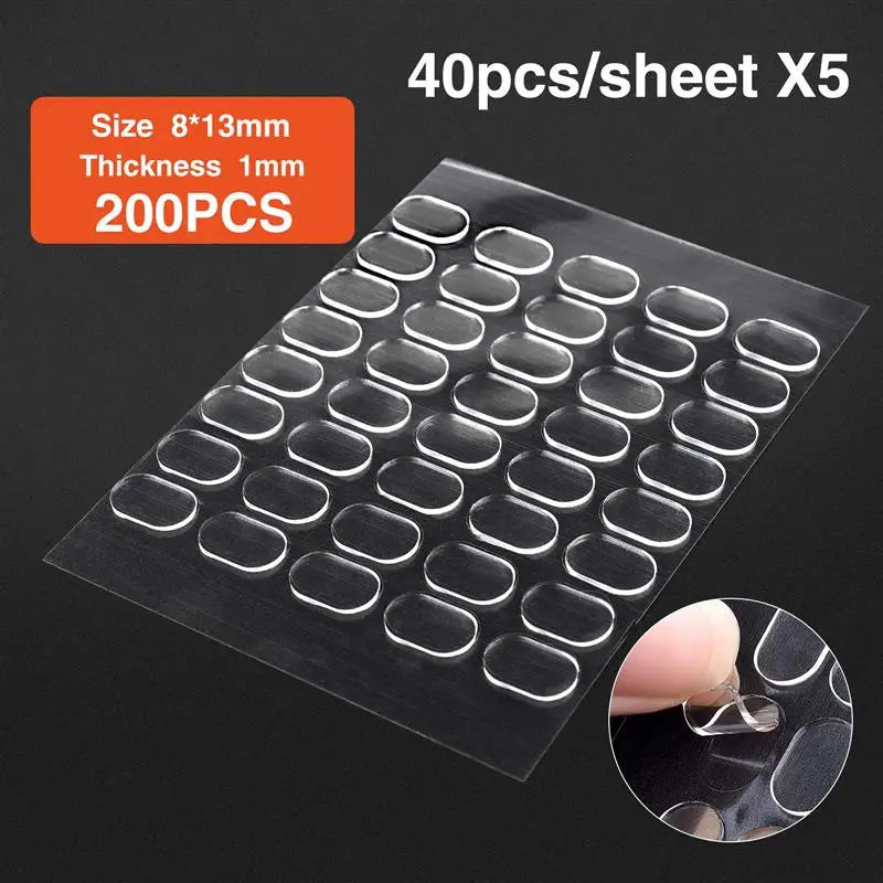 5Sheets Transparent Traceless Nail Art Jelly Double-Sided Tape For Adhesive Tab Fixed Item Supre Sticky Waterproof Breathable