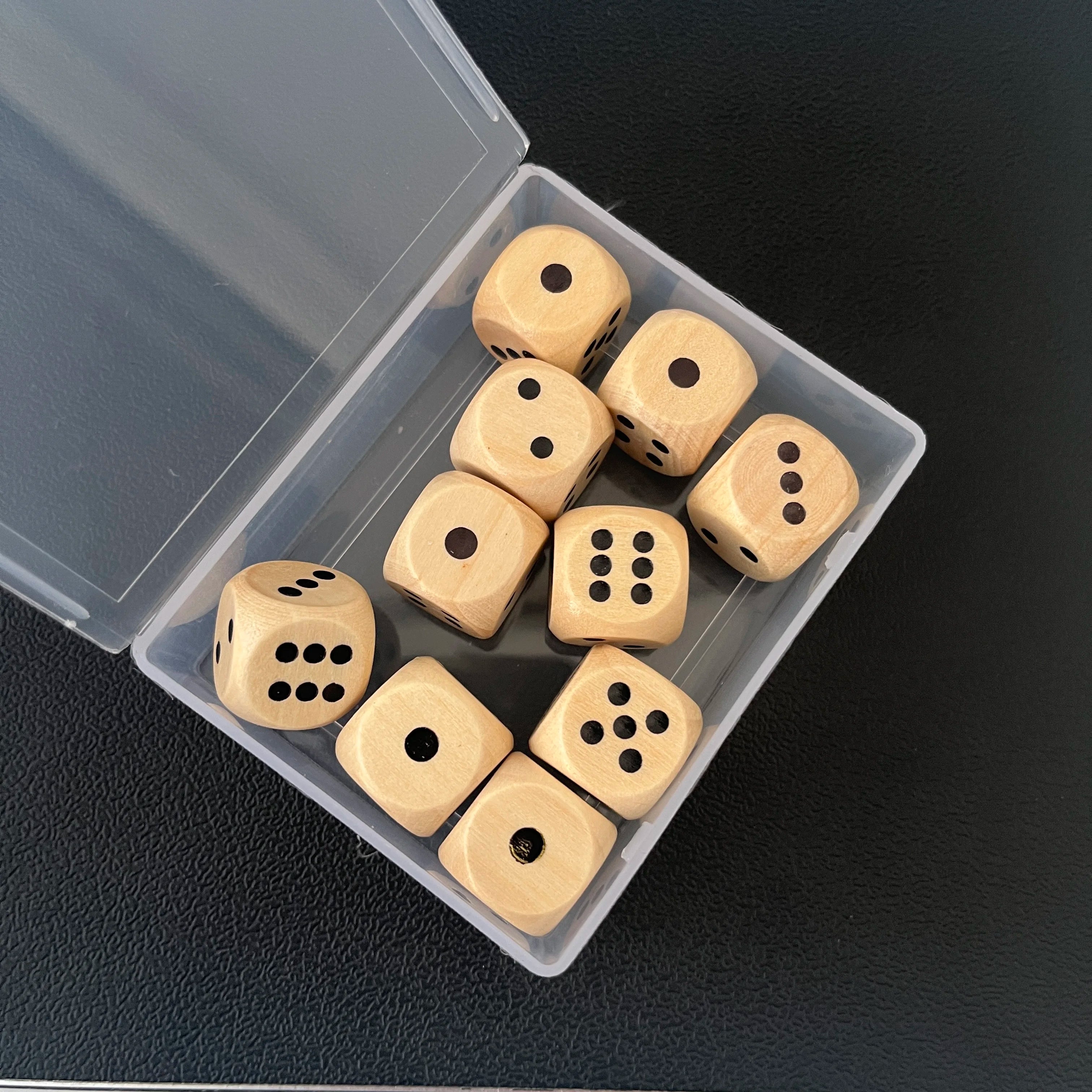 Wooden Dice 10pcs Round Corner D6 D10 Wood Dice for Flying Chess Props Table Board Role Playing Game